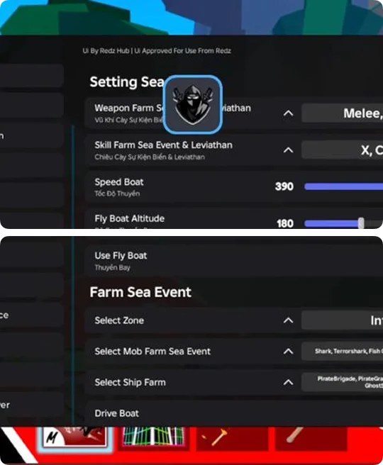 Delta Executor Sea Event Farm Settings